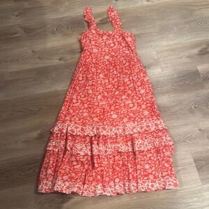 Orange Floral Maxi Dress